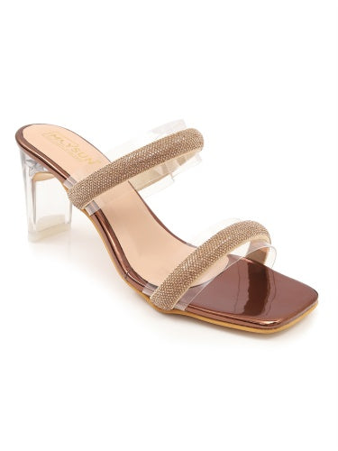 Maysun Stone Embellished Glass Heels
