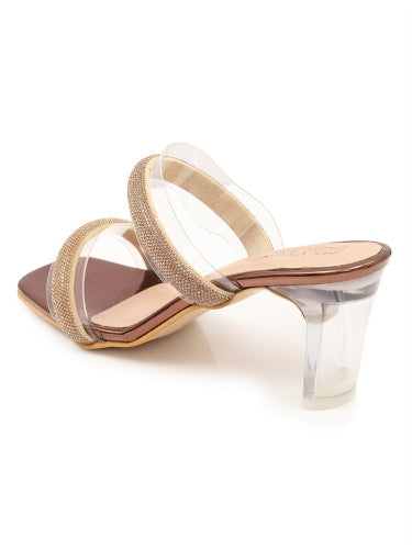 Maysun Stone Embellished Glass Heels