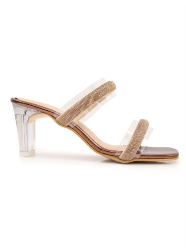 Maysun Stone Embellished Glass Heels
