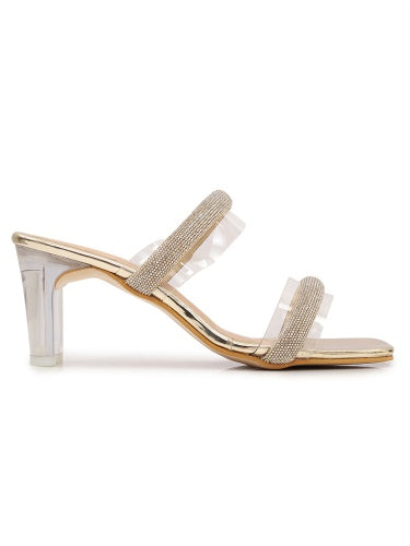 Maysun Stone Embellished Glass Heels