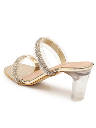 Maysun Stone Embellished Glass Heels