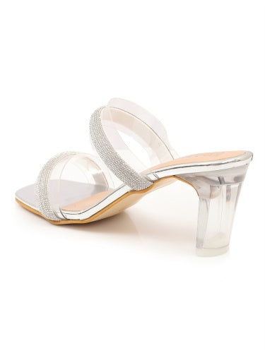 Maysun Stone Embellished Glass Heels