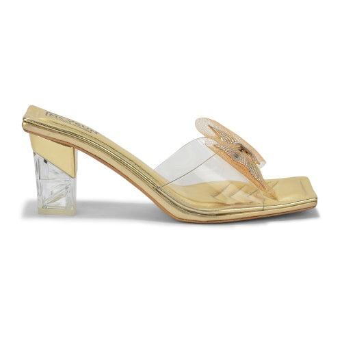 Maysun Embellished Open Toe Block Heel Sandal with Bows - Maysun Footwear