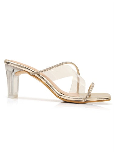 Swarovski Stones Embellished Glass Heels - Maysun Footwear
