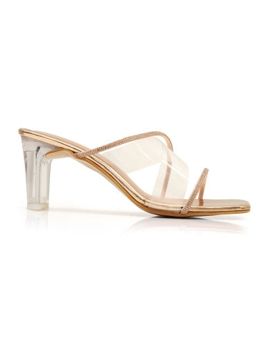 Swarovski Stones Embellished Glass Heels - Maysun Footwear