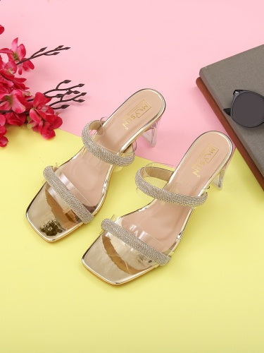 Maysun Embellished Open Toe Block Heels - Maysun Footwear