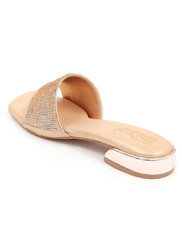 Swarovski Stones Embellished Open Toe Flats - Maysun Footwear